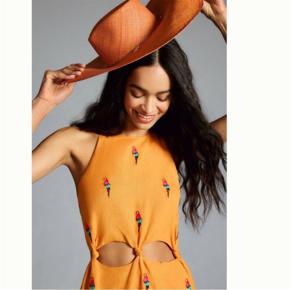 FARM Rio Orange Parrot Print Dress - Picture 2 of 13